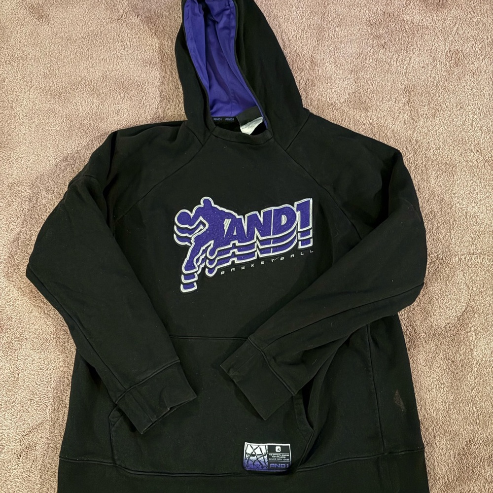 AND1 Black‎ and Purple Sweater with Logo